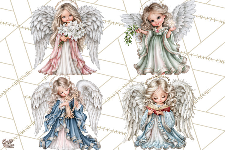 Christian Christmas Angel Clipart PNG example image 1