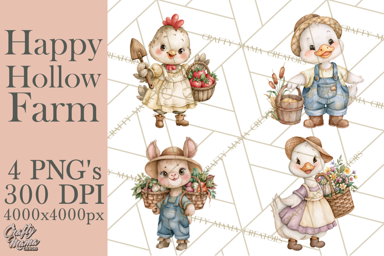 Happy Hollow Farm Animal Clipart PNG