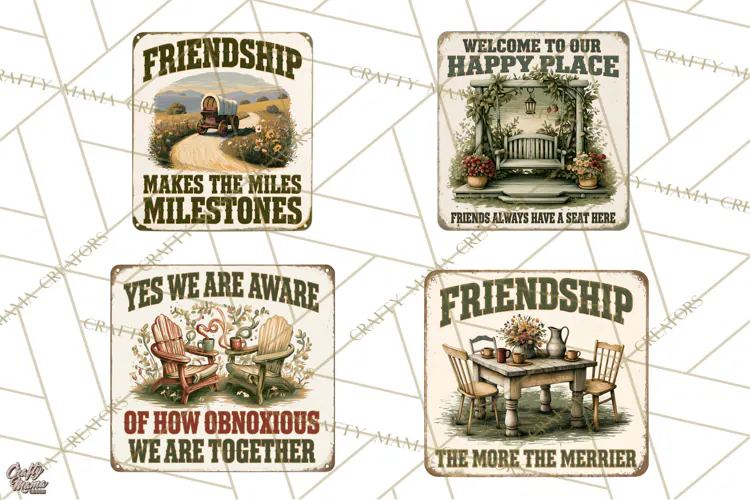 Friendship Quotes Sign Clipart PNG Funny Friends Rustic