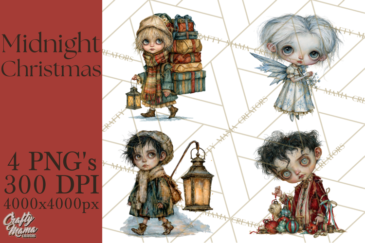 Midnight Christmas Characters PNG Clipart