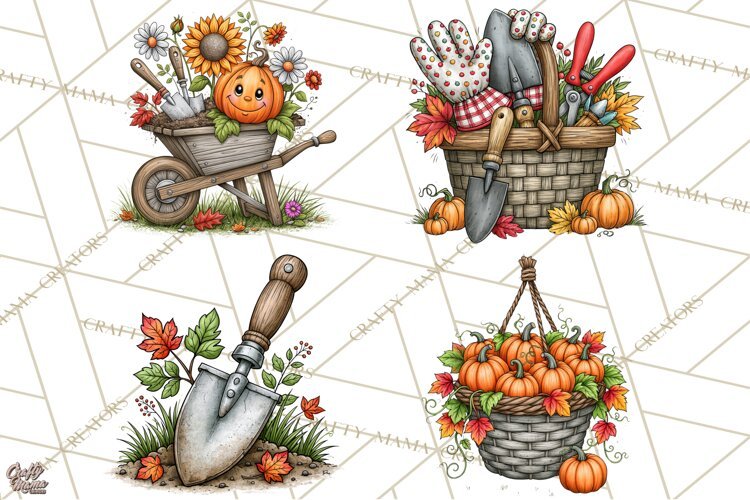 Halloween Farmhouse Buildings Clipart, Halloween Farmhouse example image 1