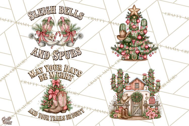 Western Wintertide Christmas Clipart PNG Files example image 1