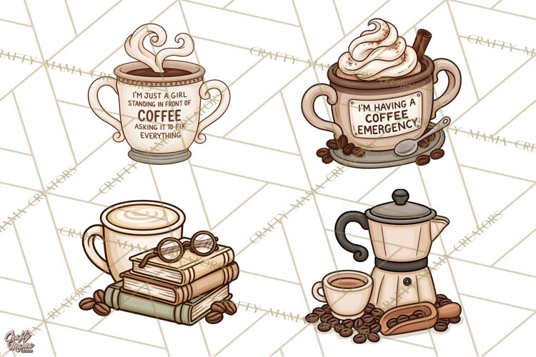 Sarcastic Coffee Clipart, Funny Coffee PNG example image 1