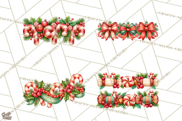 Candy Cane Lane Christmas Frames Signs & Borders