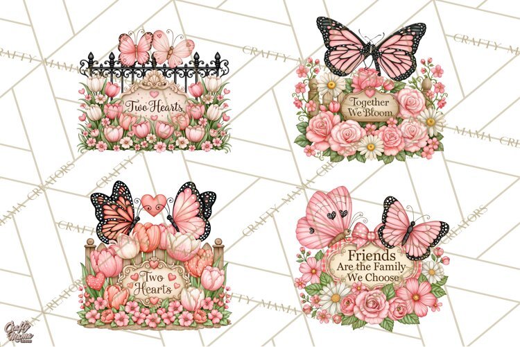Friendship Butterfly Clipart PNG | Inspirational Quotes example image 1