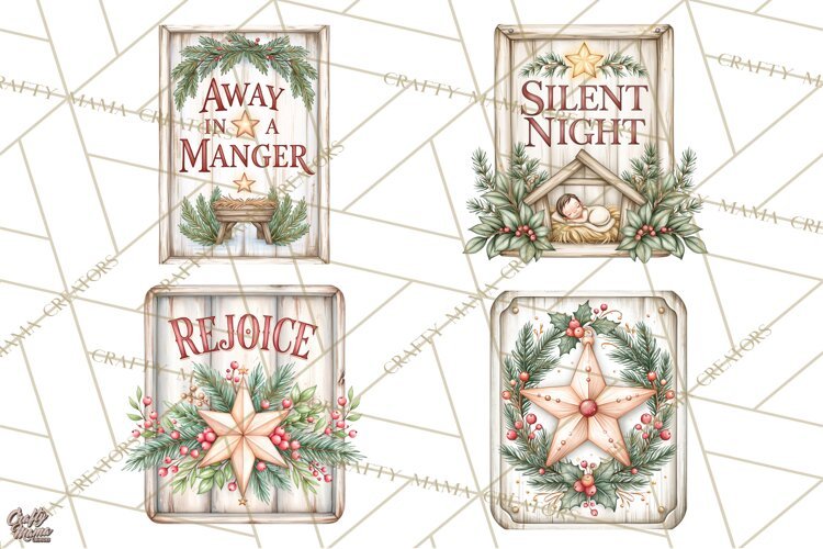 Religious Christmas Sign Clipart PNG | Nativity Designs example image 1