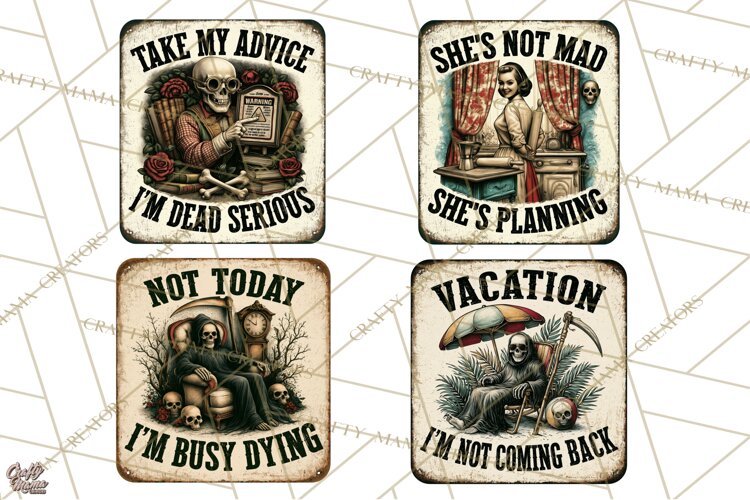 Dark Humor Vintage Metal Signs Clipart example image 1