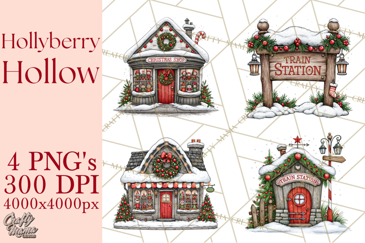 Hollyberry Hollow Christmas Village PNG Clipart