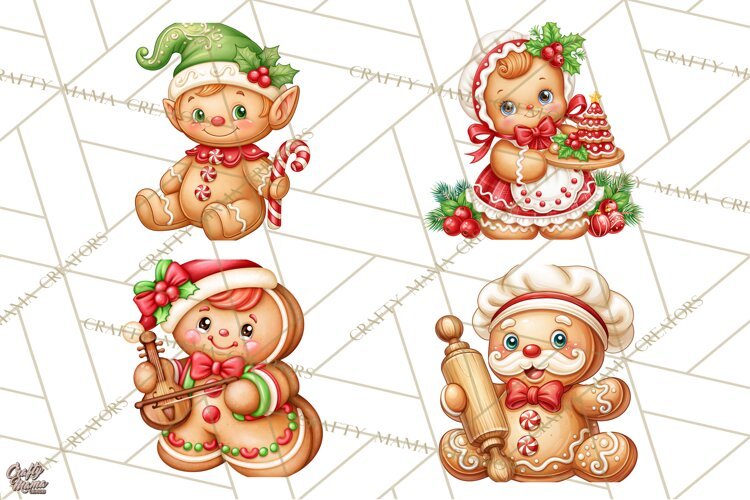 Gingerbread Jamboree Christmas Clipart example image 1