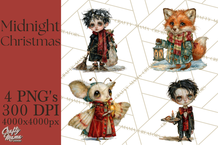 Midnight Christmas Characters PNG Clipart