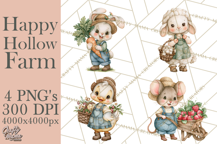 Happy Hollow Farm Animal Clipart PNG