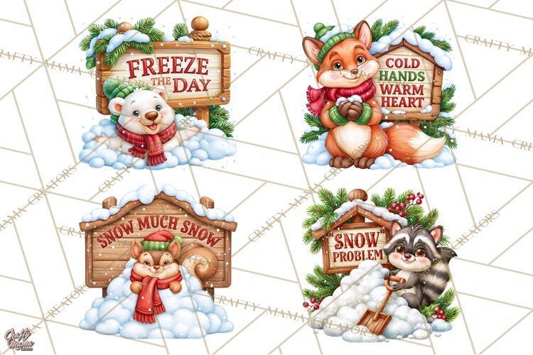 Let It Snow Christmas Winter Clipart PNG example image 1
