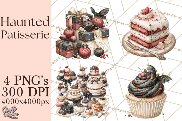 Haunted Patisserie PNG Clipart, Elegant Halloween Desserts