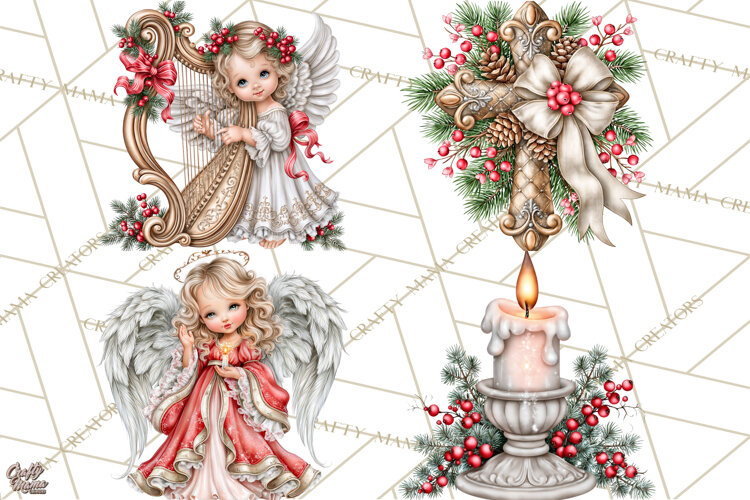 Christian Christmas Angel Clipart PNG example image 1