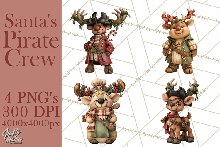 Christmas Pirate Crew Clipart PNG