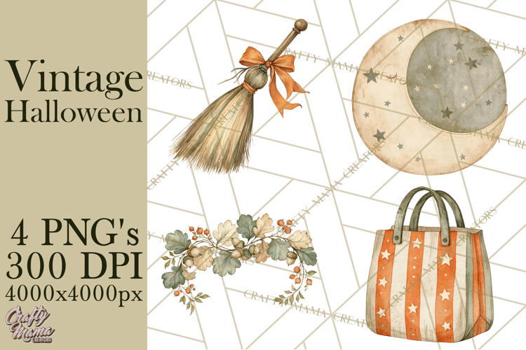 Retro Halloween Characters PNG Clipart, Vintage Halloween