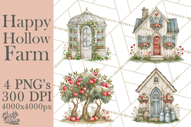 Happy Hollow Farm Animal Clipart PNG