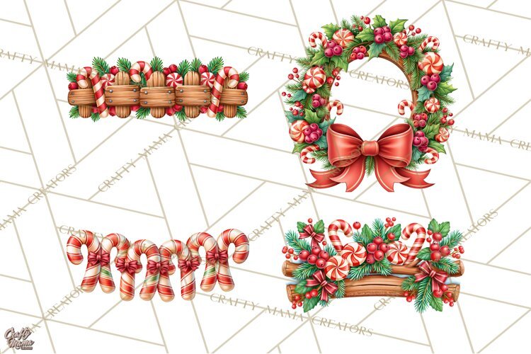 Candy Cane Lane Christmas Frames Signs & Borders example image 1
