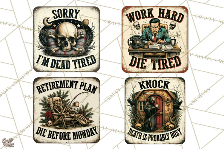 Dark Humor Vintage Metal Signs Clipart