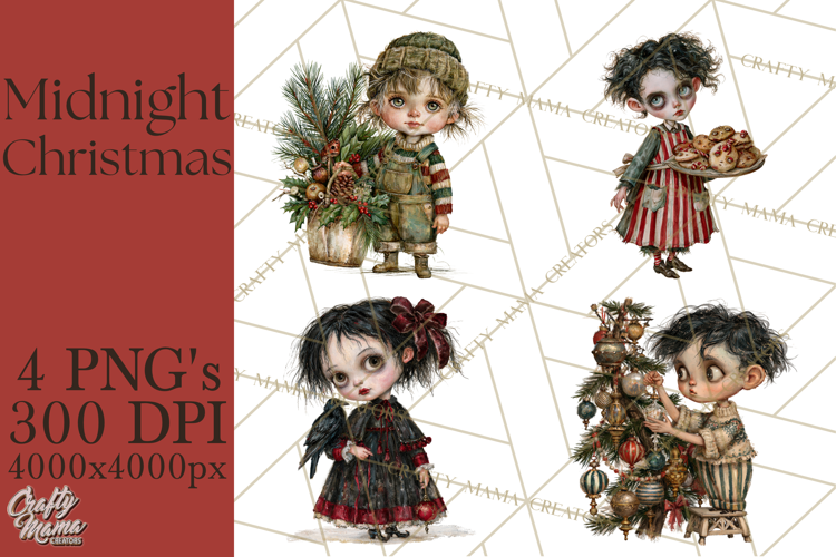 Midnight Christmas Characters PNG Clipart