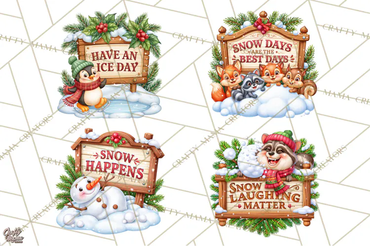 Let It Snow Christmas Winter Clipart PNG