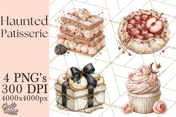 Haunted Patisserie PNG Clipart, Elegant Halloween Desserts