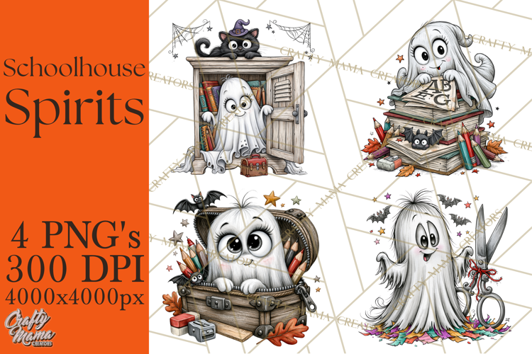 Schoolhouse Spirits, Halloween School Clipart PNG