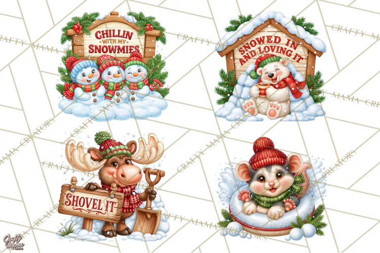Let It Snow Christmas Winter Clipart PNG