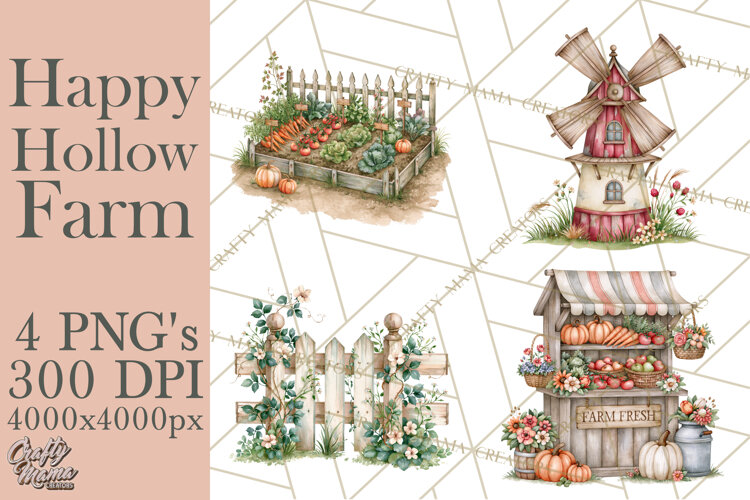 Happy Hollow Farm Animal Clipart PNG example image 1