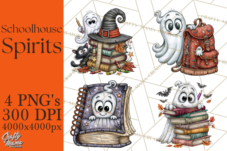 Schoolhouse Spirits, Halloween School Clipart PNG
