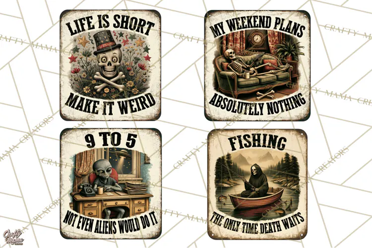 Dark Humor Vintage Metal Signs Clipart