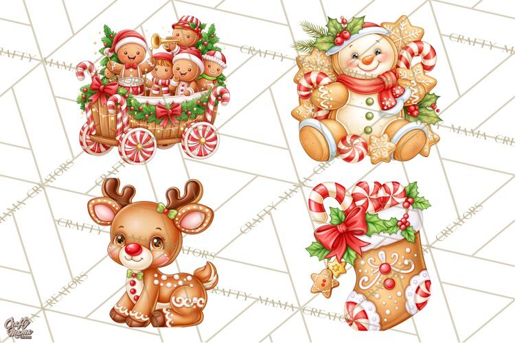 Gingerbread Jamboree Christmas Clipart example image 1