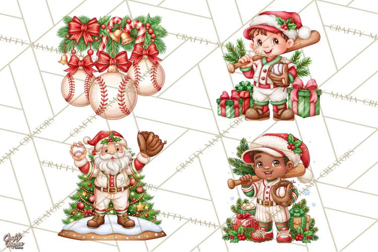 Christmas Baseball Clipart PNG