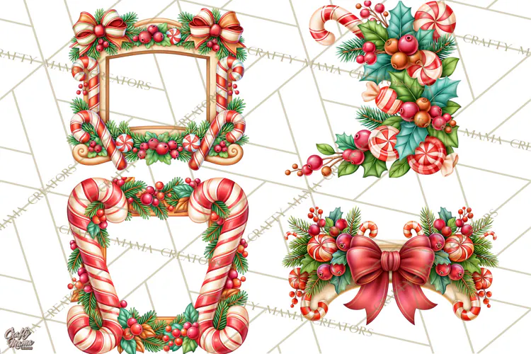 Candy Cane Lane Christmas Frames Signs & Borders