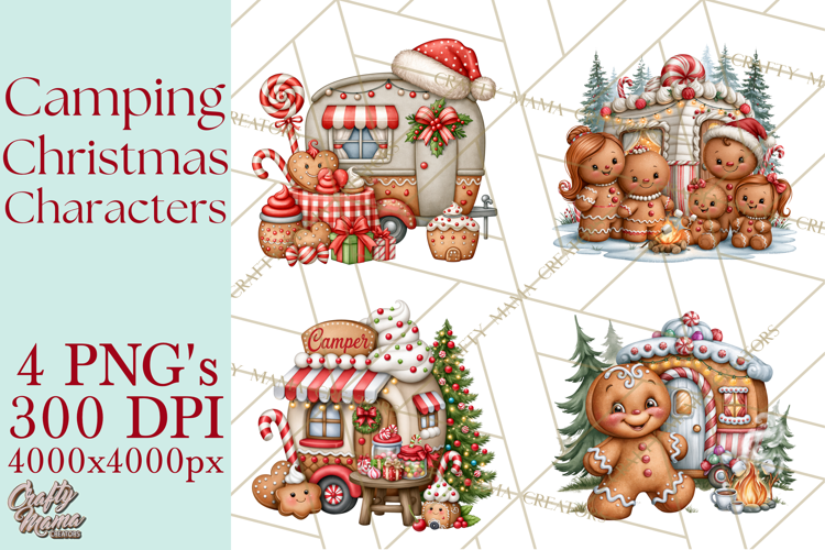 Christmas Camper Clipart PNG Whimsical Holiday