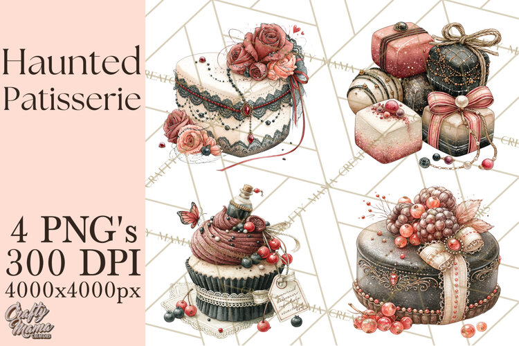 Haunted Patisserie PNG Clipart, Elegant Halloween Desserts example image 1