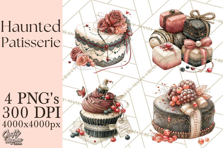 Haunted Patisserie PNG Clipart, Elegant Halloween Desserts