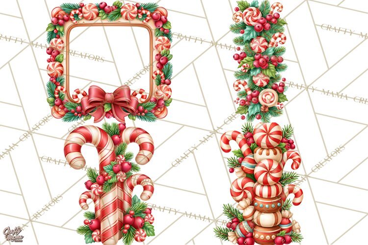 Candy Cane Lane Christmas Frames Signs & Borders example image 1