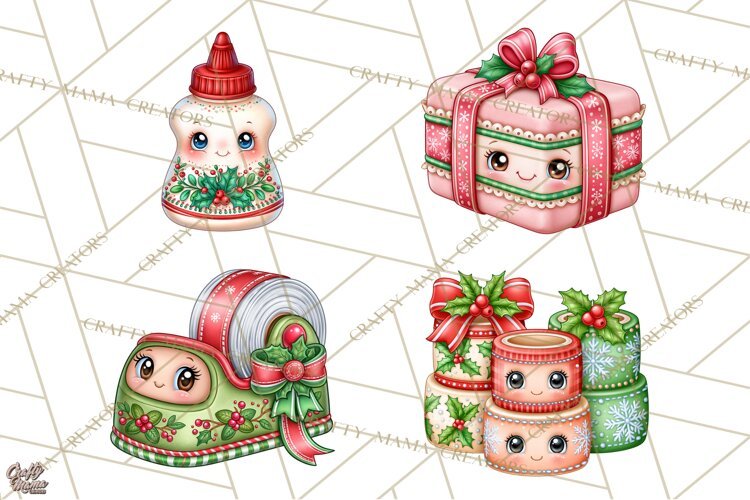 Christmas School Supplies & Teacher Clipart example image 1