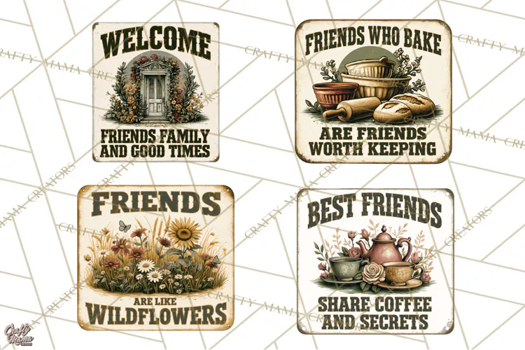 Friendship Quotes Sign Clipart PNG Funny Friends Rustic