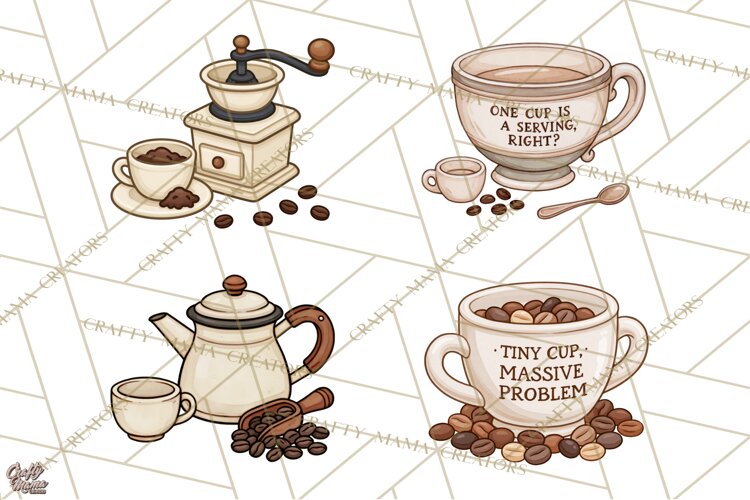 Sarcastic Coffee Clipart, Funny Coffee PNG example image 1