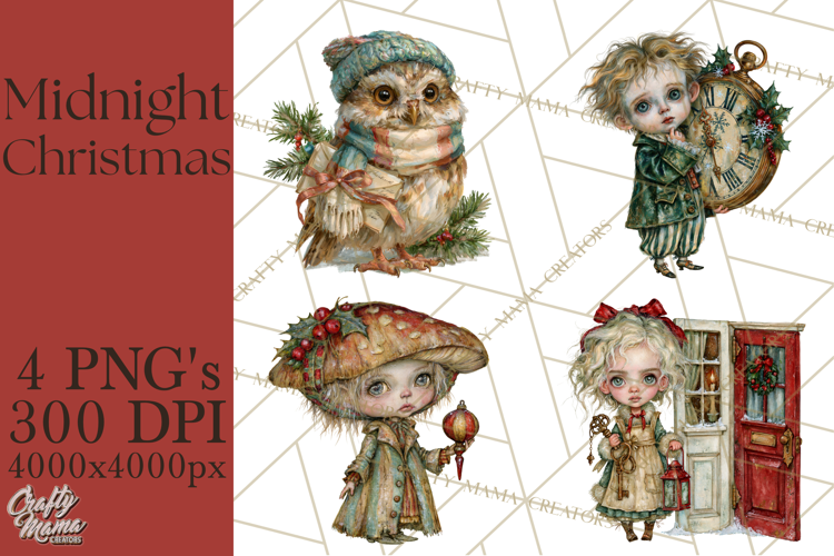 Midnight Christmas Characters PNG Clipart