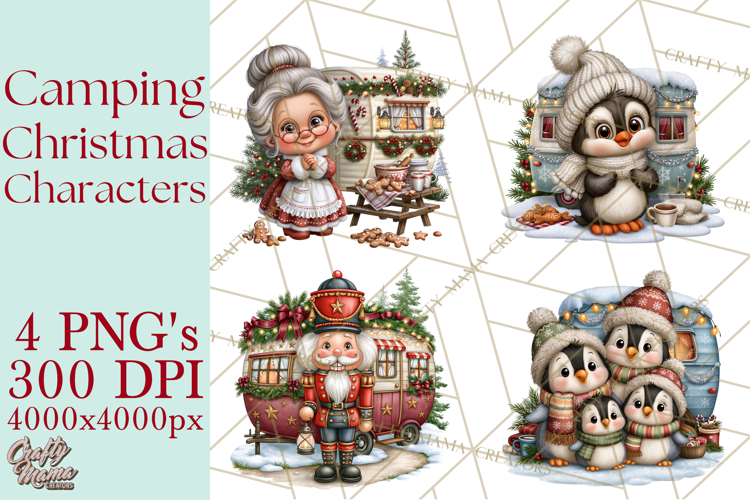 Christmas Camper Clipart PNG Whimsical Holiday