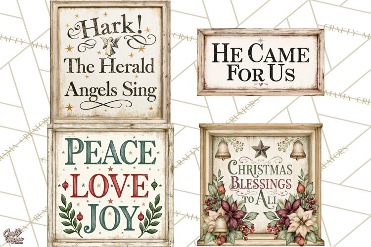 Christian Farmhouse Christmas Signs PNG example image 1