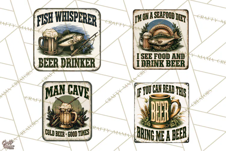 Vintage Man Cave Funny Clipart, Beer Png, Hunting, Bar Sign