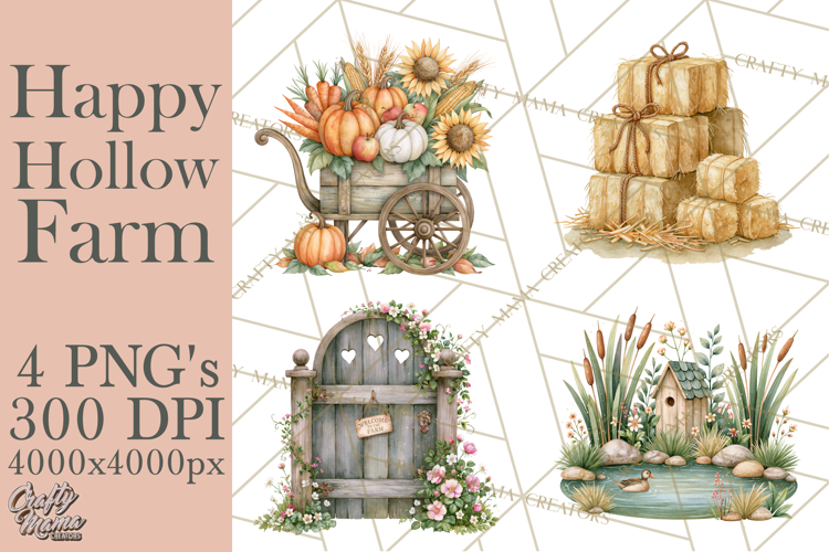 Happy Hollow Farm Animal Clipart PNG