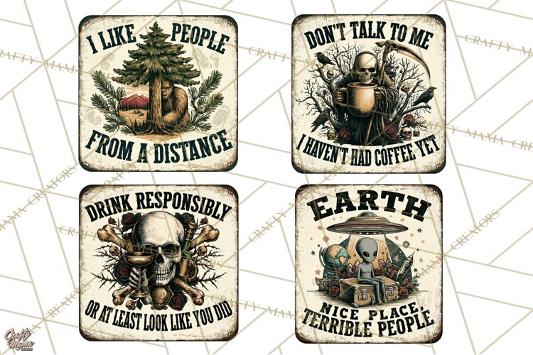 Dark Humor Vintage Metal Signs Clipart example image 1