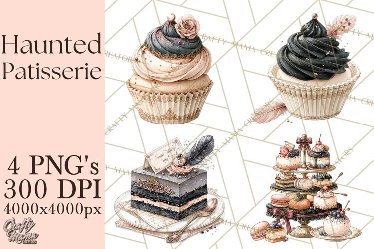Haunted Patisserie PNG Clipart, Elegant Halloween Desserts