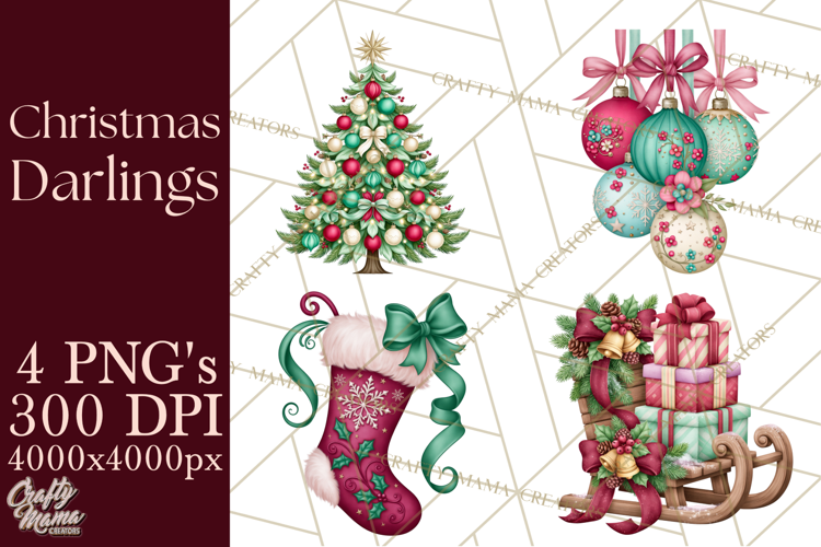 Whimsical Christmas Girls PNG Clipart, Holiday Characters