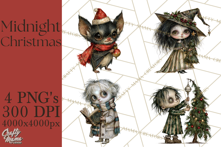 Midnight Christmas Characters PNG Clipart